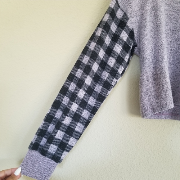 Inspired Hearts Purple Cropped Pullover Hoodie - Picture 5 of 6